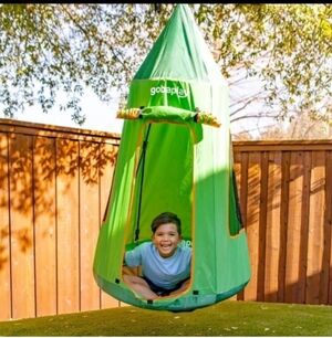 FlyMax Saucer Kids Tree Swing with Tent, Supports up to 1,000 Ibs, Green, NEW